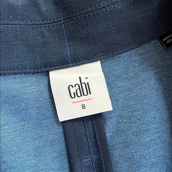 CABI Sunset Kiss Navy Windowpane Ponte Blazer Sz 8 - Picture 5 of 9